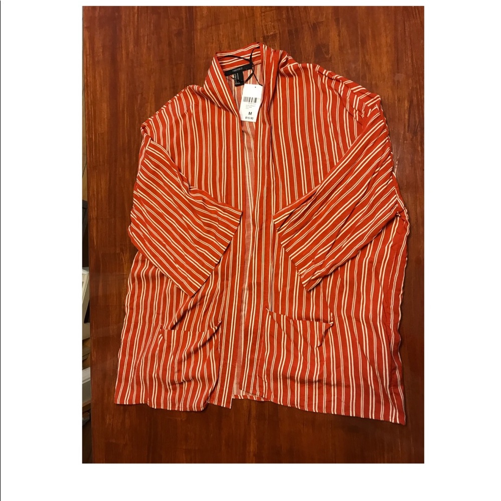 burnt orange striped cardigan